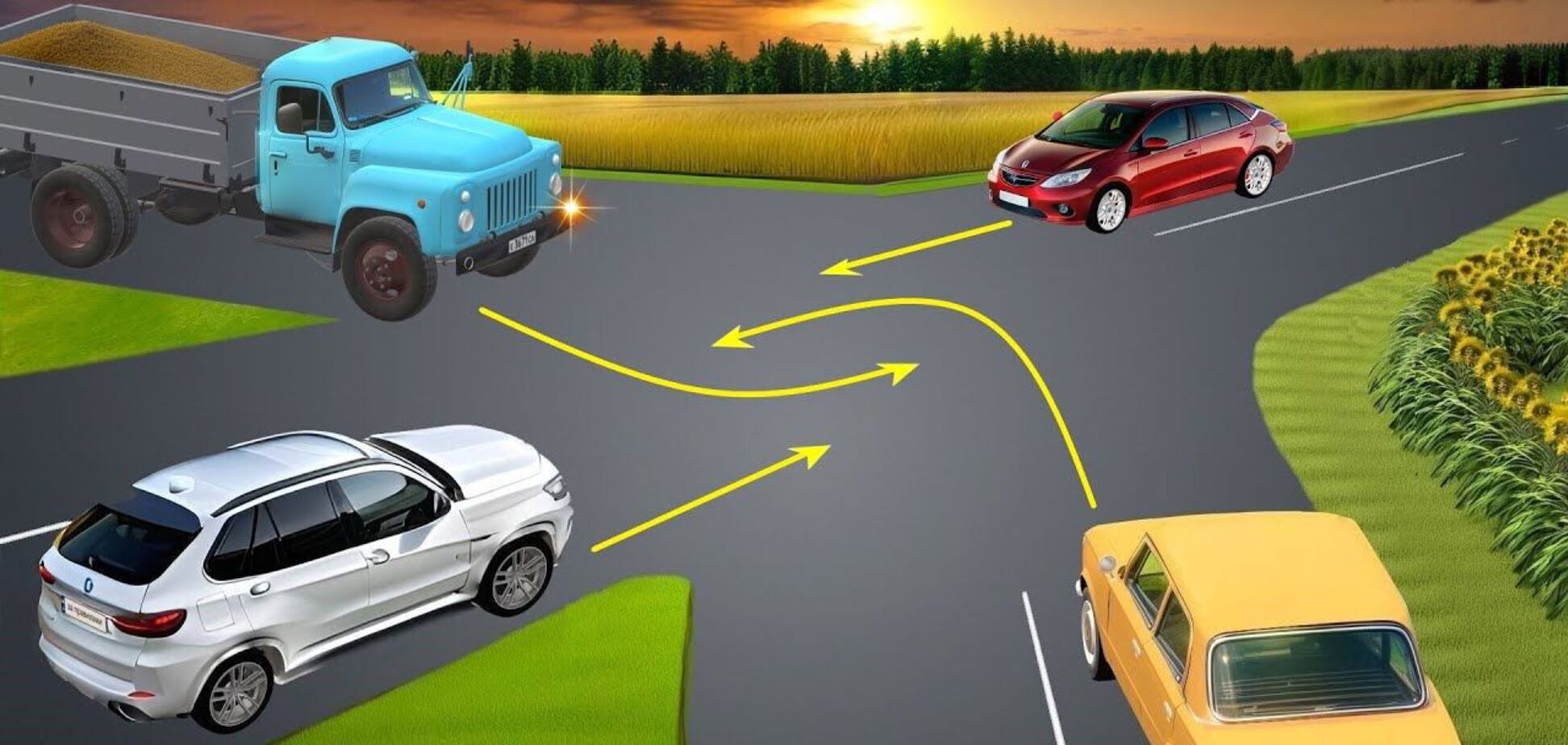 Як мають роз’їхатися авто: хитре завдання з ПДР