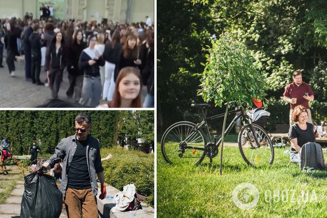 В Киеве любители российской музыки и субкультуры разрушают сквер, оставляют надписи в поддержку Путина: что происходит на Подоле