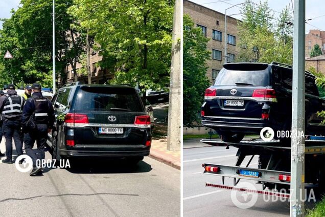 В Киеве полиция остановила и забрала автомобиль криминального авторитета 'Умки', задержанного накануне. Фото