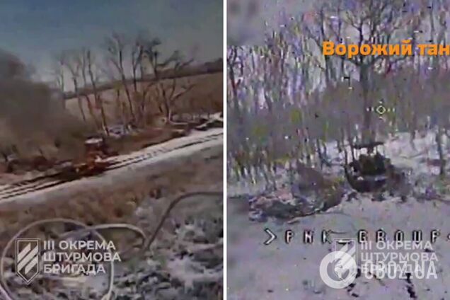 Танки горят, а личный состав 'разлетается' под огнем: в Третьей штурмовой показали работу по оккупантам на Харьковщине. Видео