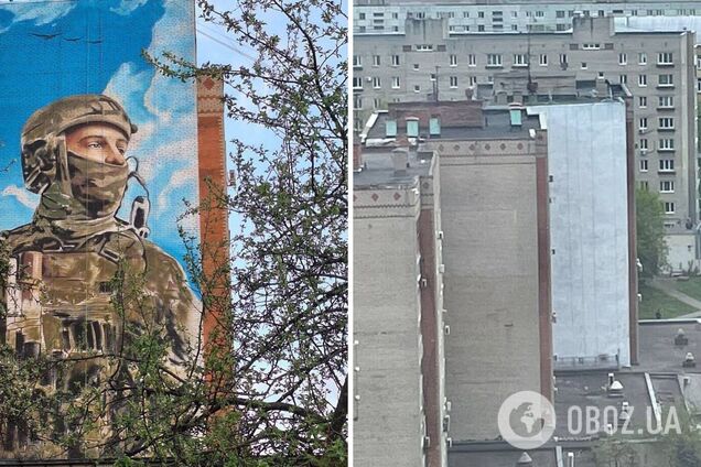 Вместо бойца 'СВО' – воин 'Азова': в России разгорелся скандал из-за мурала к 9 мая. Фото