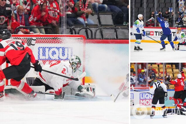 Общий счет 25-4: на ЧМ по хоккею прошел день разгромов. Видео