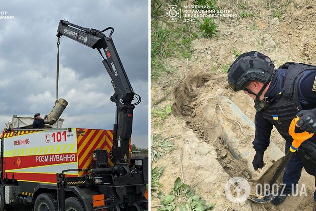 На Киевщине в поле нашли боевую часть российской крылатой ракеты Х-101. Фото и видео