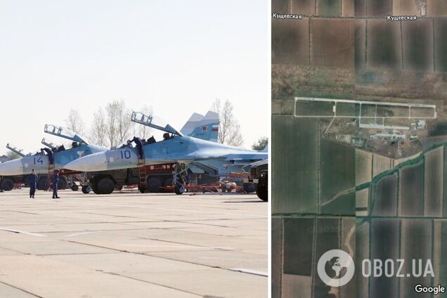 В Краснодарском крае произошел пожар на взлетно-посадочной полосе военного аэродрома. Спутниковое фото