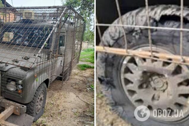 Благодаря РЭБу бойцы остались живы: Порошенко показал 'раненый' Land Rover, который скоро вернут в строй