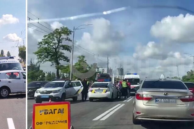 В Киеве произошло ДТП на проспекте Соборности: на месте заметили несколько скорых. Фото и видео