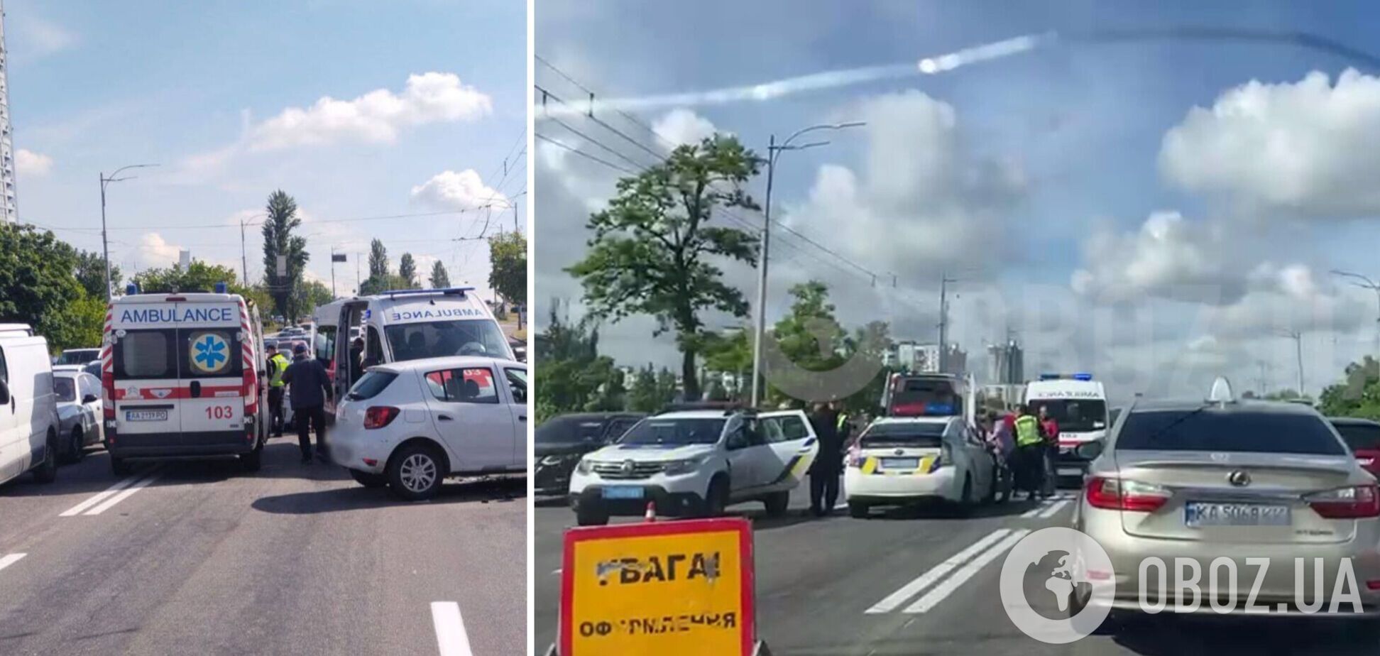 У Києві сталась ДТП на проспекті Соборності: на місці помітили кілька швидких. Фото та відео