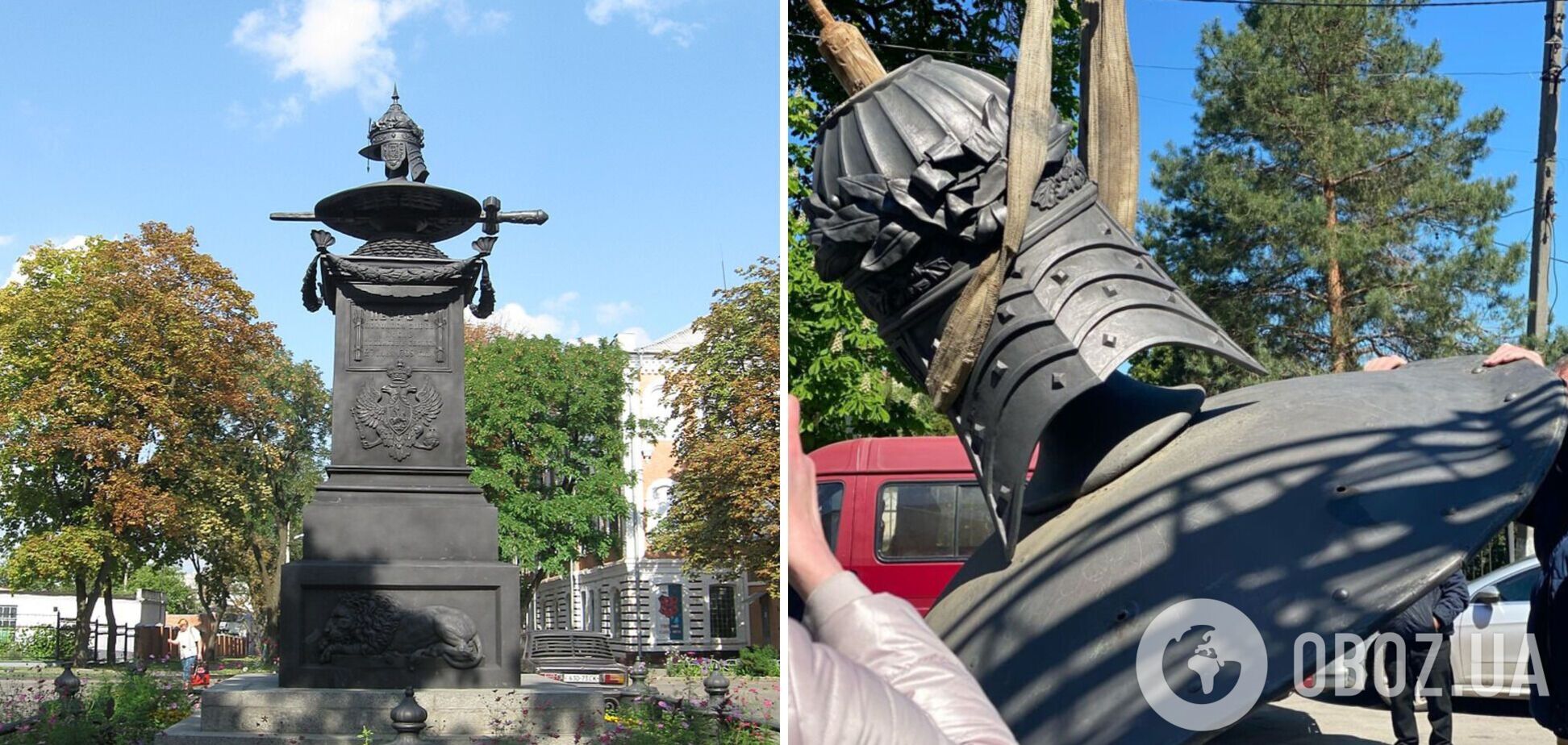 Маркер российской пропаганды: в Полтаве снесли монумент на месте отдыха Петра I. Фото