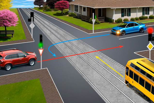 Как правильно разъехаться на перекрестке: задание по ПДД