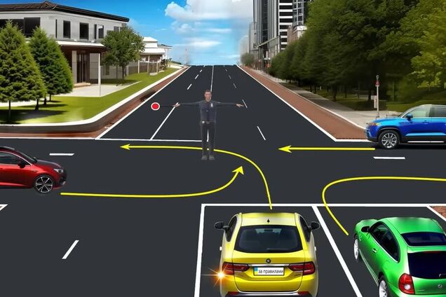 Хто може проїхати перехрестя? Тест із регулювальником