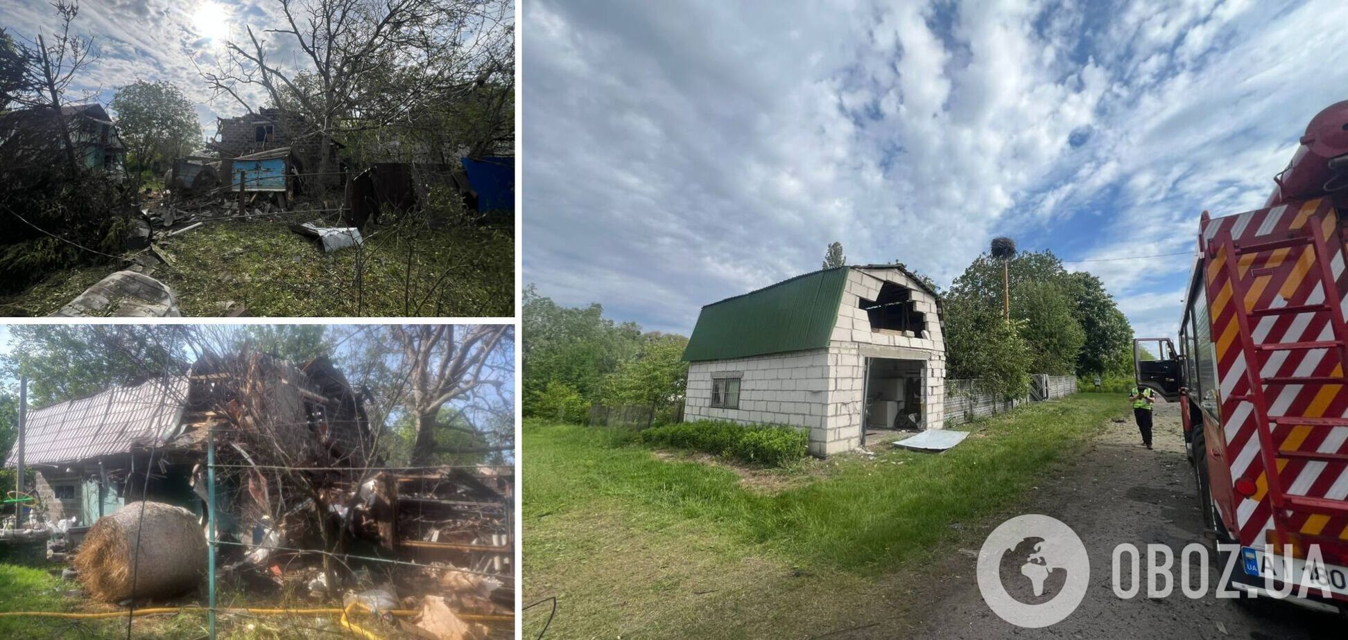 Повреждены дома и авто: в КОВА рассказали о последствиях российской атаки на Киевщину. Фото