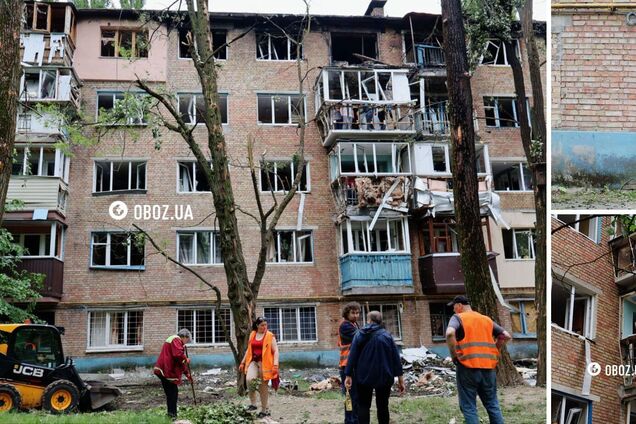 Вибиті вікна та семеро постраждалих: наслідки російської атаки на будинок у Солом’янському районі Києва. Фото а відео