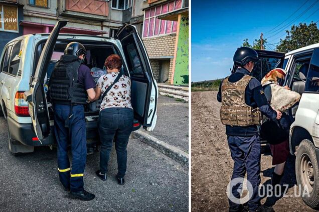 На Харьковщине из-под вражеских обстрелов эвакуировали шестерых гражданских: людей вывезли на бронированном авто. Фото