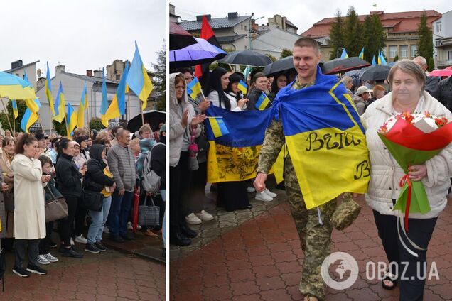 Три роки провів у російському полоні: на Прикарпатті урочисто зустріли військового після обміну. Фото