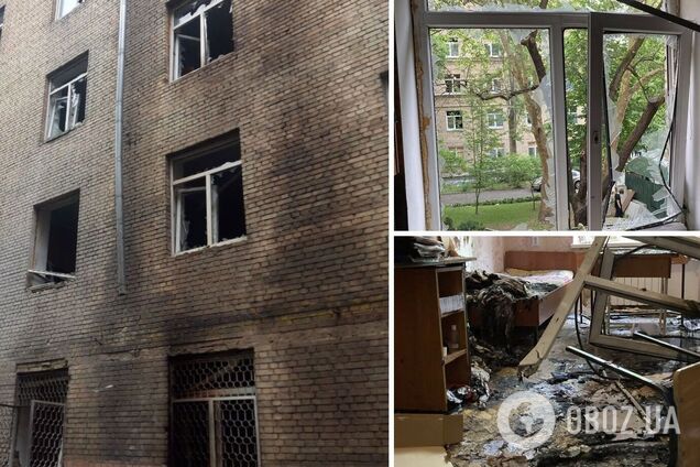 Обстріл Києва 25 травня - Уламки ворожого БПЛА пошкодили студмістечко КНУ імені Тараса Шевченка