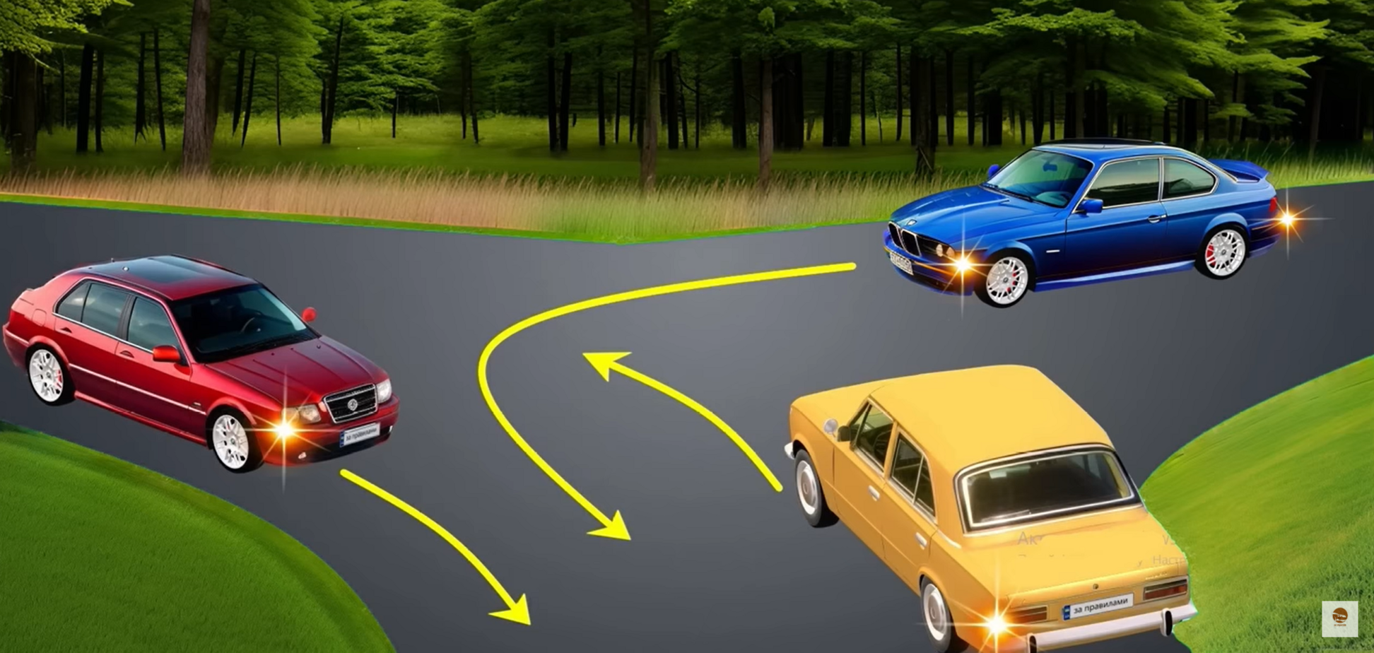 В каком порядке авто проедут перекресток: тест по ПДД