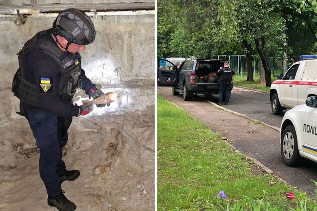 В Киеве на территории детского сада нашли мину. Подробности и фото