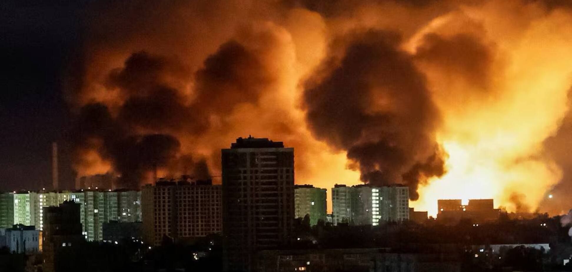 Атака российских дронов на Киев