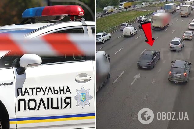 В Киеве патрульные устроили погоню за таксистом: вел себя неадекватно и пугал пассажирку с детьми. Видео