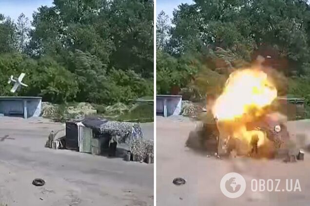 Российский дрон попал в блокпост на Сумщине: появились видео прилета и данные о судьбе полицейского
