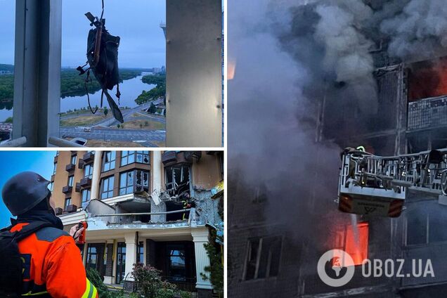 Дронами били по житлових будинках: фото та відео наслідків атаки РФ по Києву і передмістю
