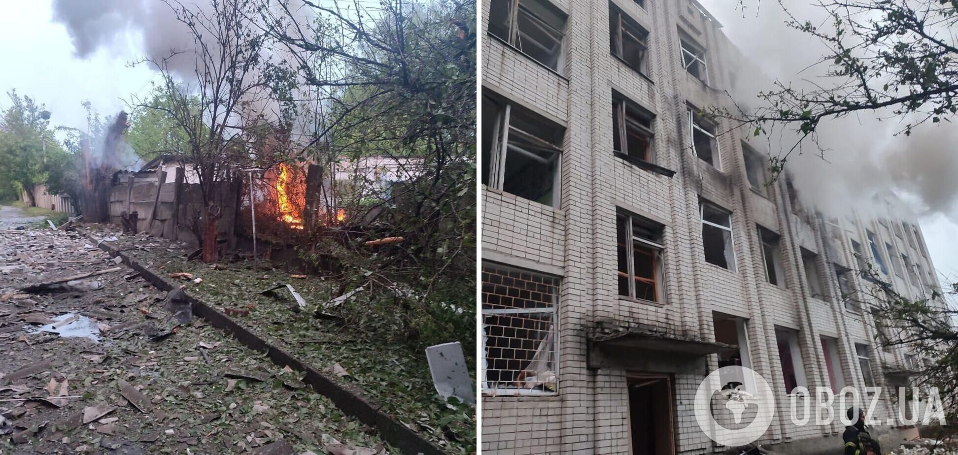 Вечером враг ударил по Черкасской области: повреждено учебное заведение, побиты окна, ранен мужчина. Фото