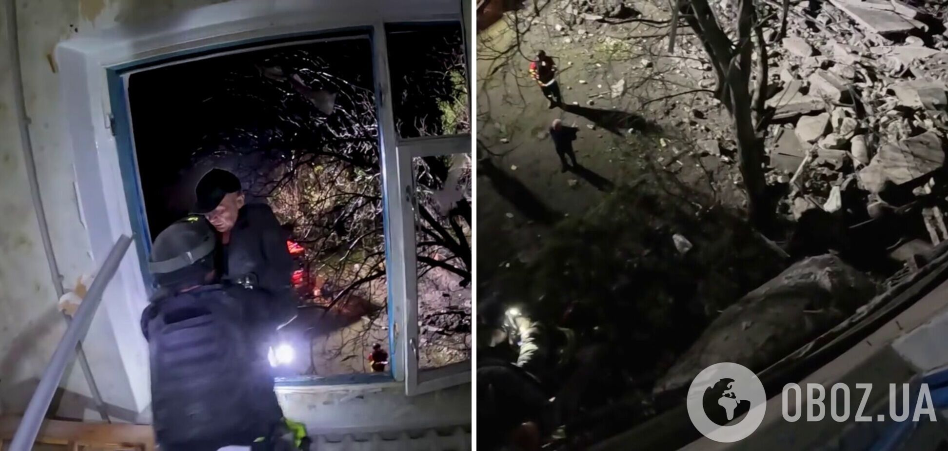 Обвалился подъезд дома, под завалами до сих пор ищут женщину: полиция показала кадры первых минут после удара по Константиновке. Видео