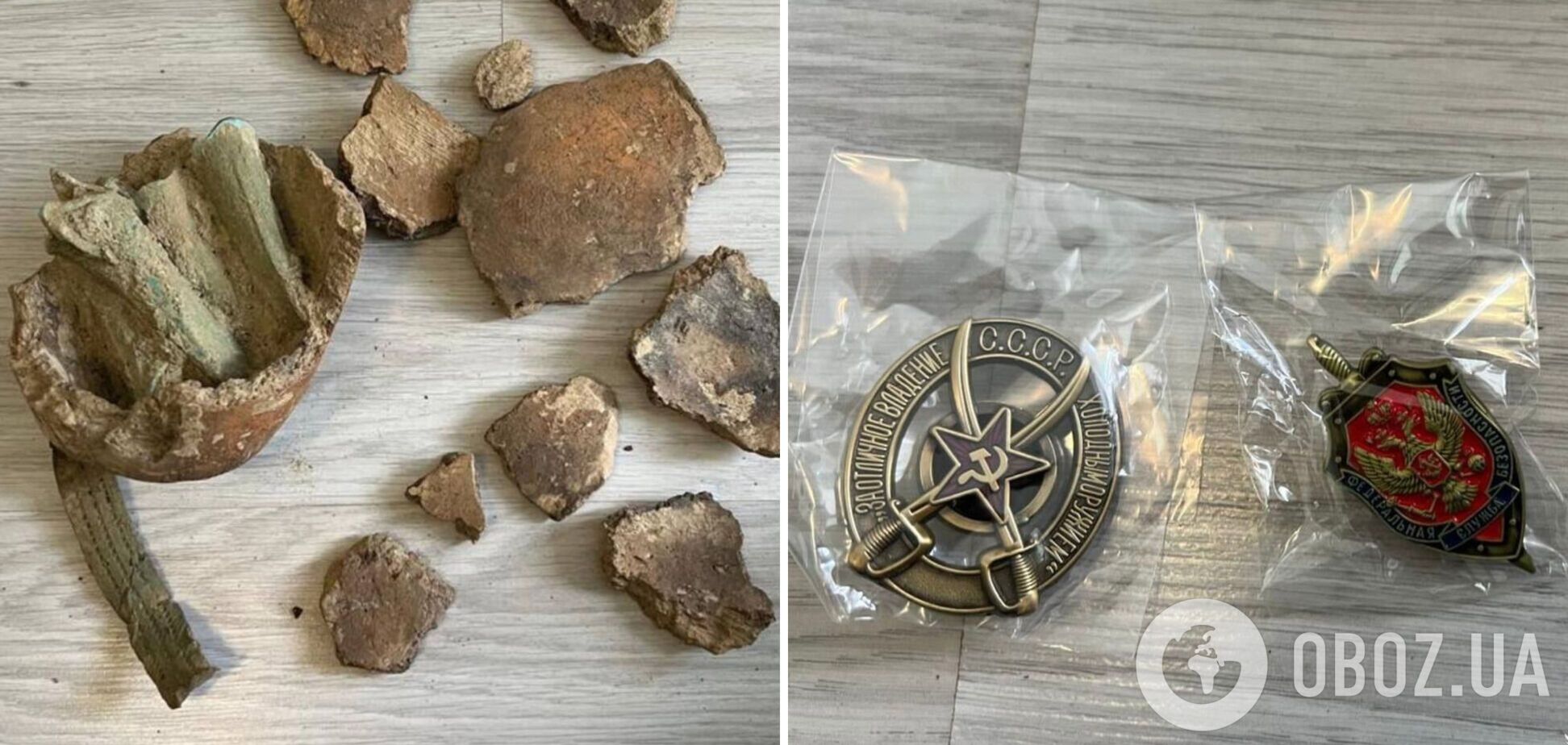 На Закарпатье у фигуранта преступления о продаже сокровищ обнаружили большое количество символики РФ. Фото