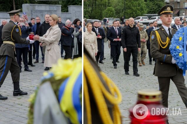 'Отмечаем День Европы вместе с Украиной': европейские министры и дипломаты во Львове почтили память погибших украинцев. Фото