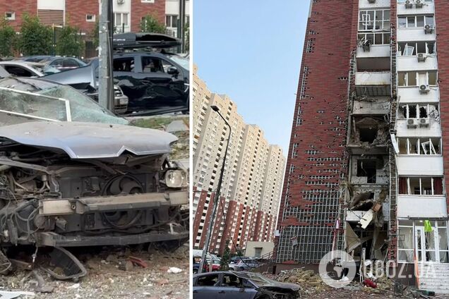 Росіяни масовано вдарили по Києву 'Шахедами' та балістикою: є наслідки в семи районах, горіли будинки, склади й авто. Фото