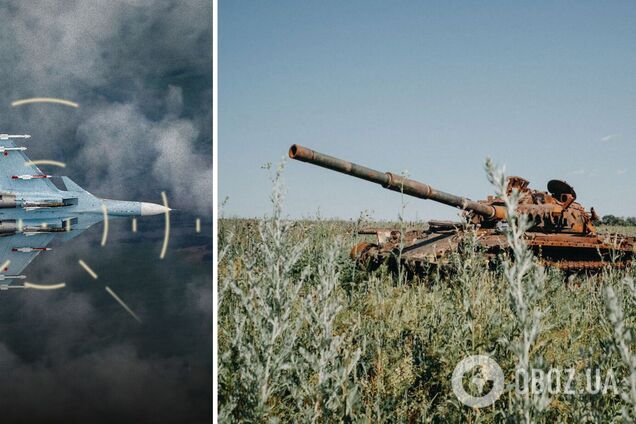Знищений літак і танк ЗС РФ