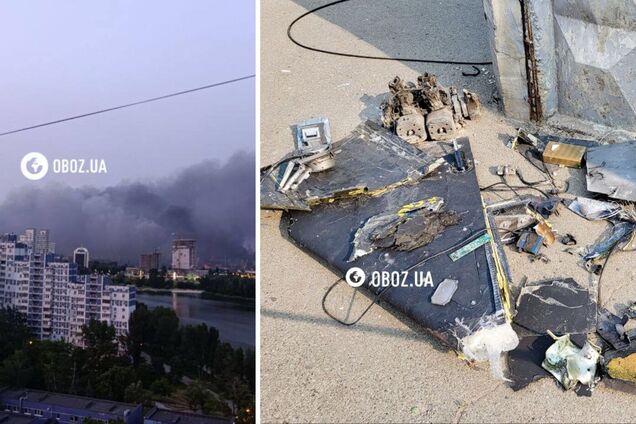 Россияне массированно ударили по Киеву 'Шахедами' и баллистикой: есть жертва, в семи районах горели дома, склады и авто. Фото и видео