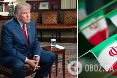 Президент США Дональд Трамп. Флаг Ирана. Иллюстрация