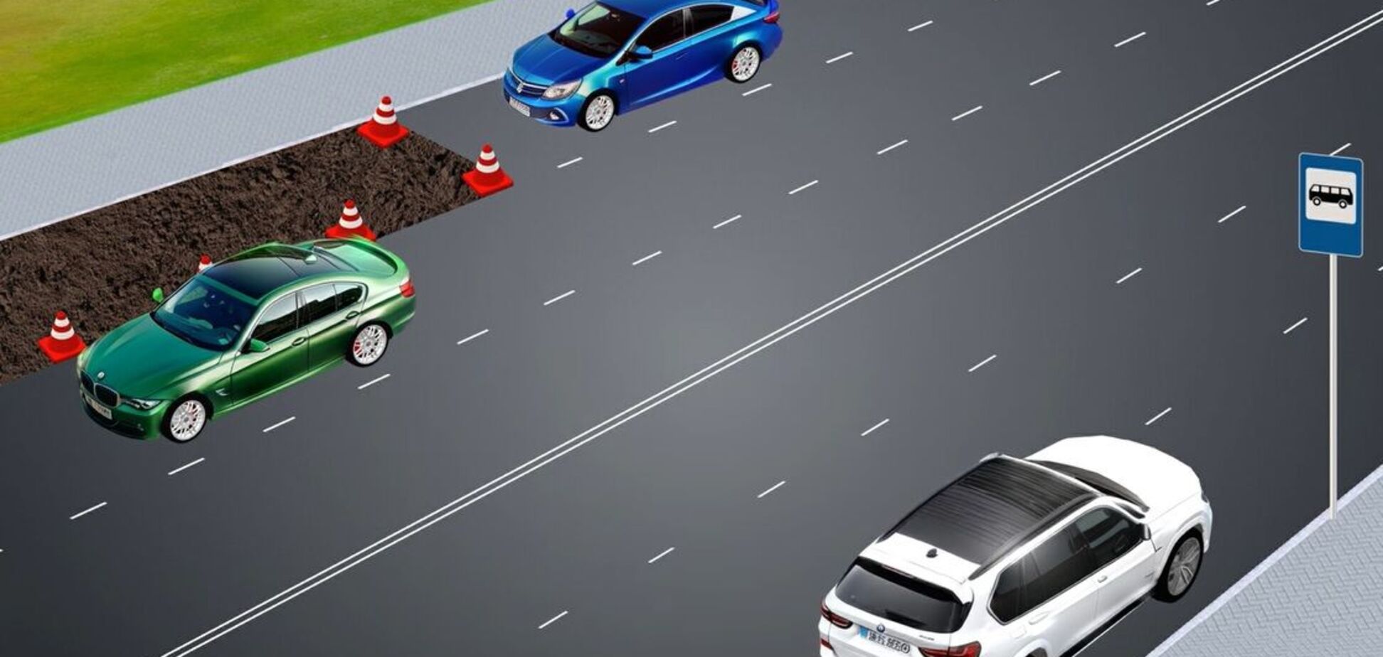 Кто нарушил правила, осуществив остановку? Задание по ПДД