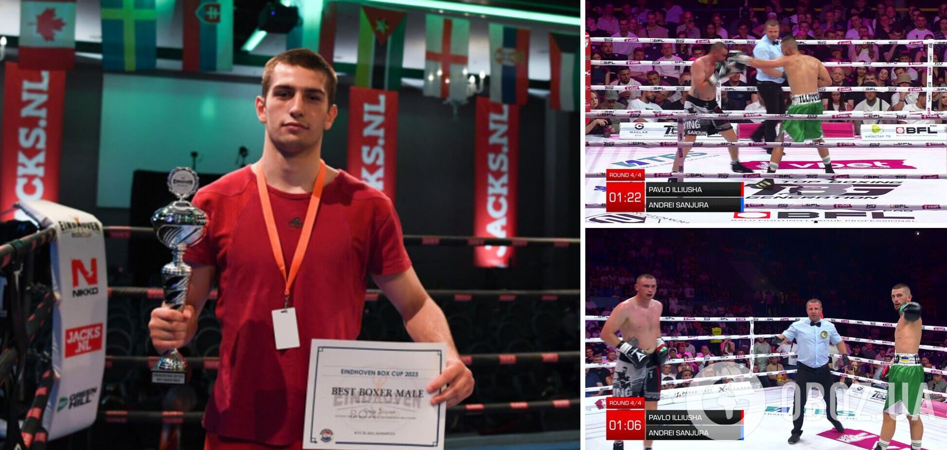 Український боксер відмовився добивати суперника і показав рефері, що треба зробити. Відео