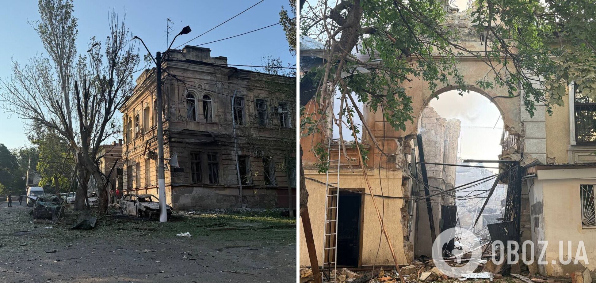 Серед постраждалих від атаки – вагітна жінка: момент прильоту дрона в Одесі потрапив на відео