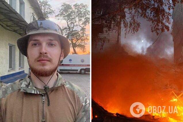 'Позичив' болгарку в магазині: 'азовець' розбирав завали та надавав допомогу постраждалим під час нічного обстрілу Києва. Відео