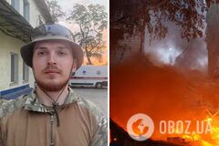 'Одолжил' болгарку в магазине: 'азовец' разбирал завалы и оказывал помощь пострадавшим во время ночного обстрела Киева. Видео