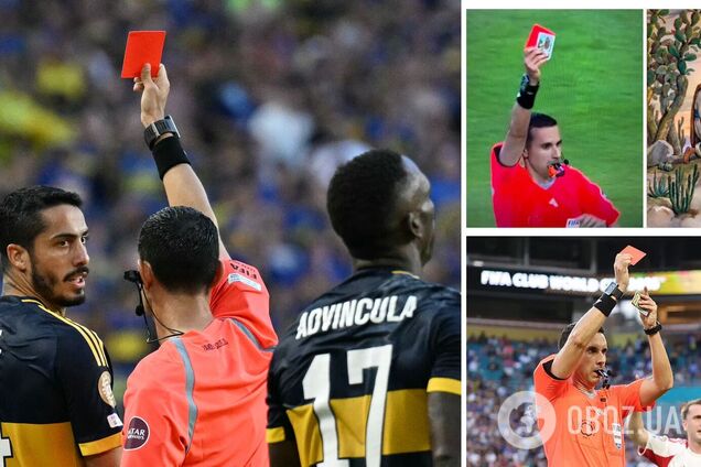 На клубном чемпионате мира по футболу арбитр показал 'самую необычную красную карточку в истории'. Видео