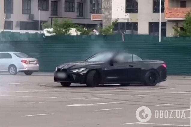 В Киеве 'любитель дрифта' на BMW устроил опасное шоу возле ТРЦ: как его наказали. Фото и видео