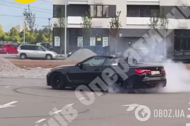 В Киеве 'любитель дрифта' на BMW устроил опасное шоу возле ТРЦ: как его наказали. Фото и видео