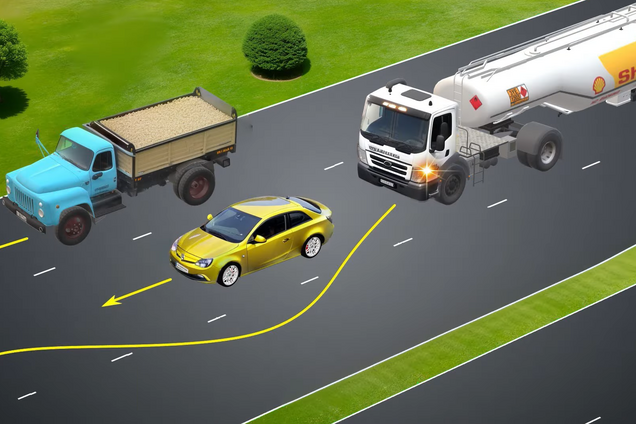 Разрешен ли маневр бензовозу? Задание по ПДД