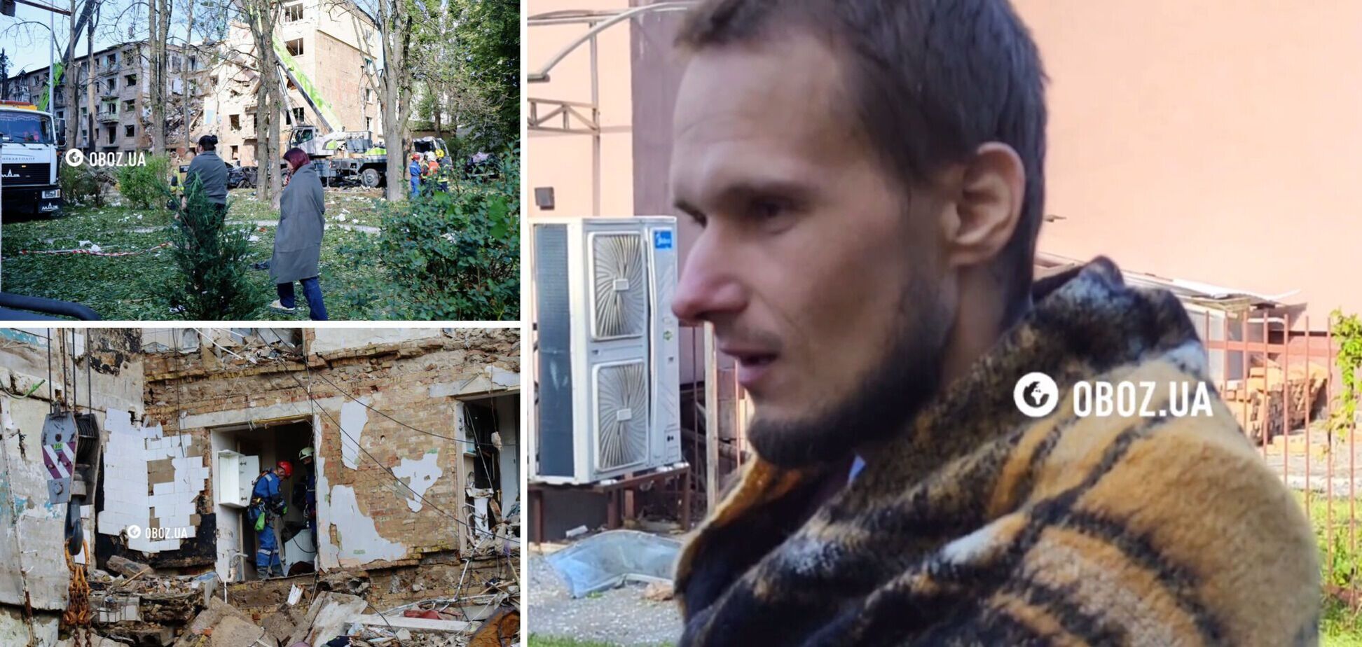 Мой второй день рождения: житель поврежденного дома в Киеве рассказал о первых минутах после обстрела РФ. Видео