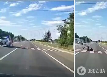 На Львівщині авто поліції збило підлітка на пішохідному переході: момент потрапив на відео