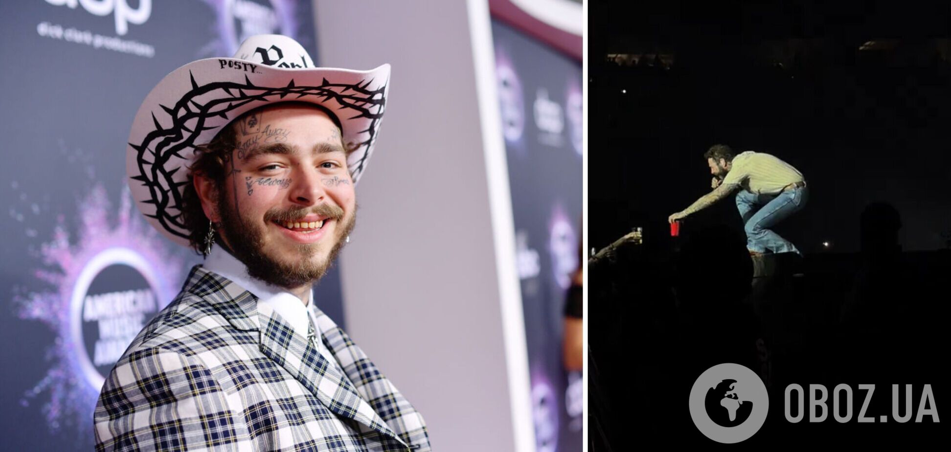 Американский певец упал со сцены во время исполнения хита 'Налей мне выпить': момент попал на видео