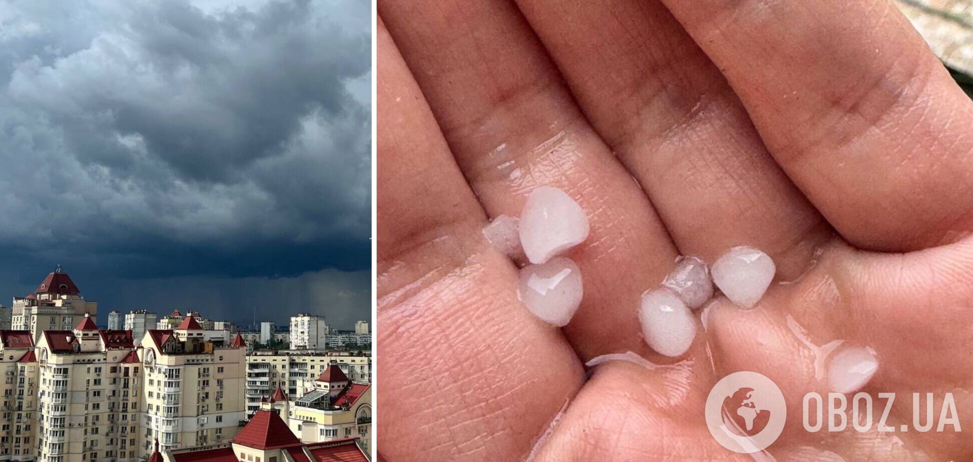 Киев накрыла гроза с громом и градом: из-за непогоды приспустят главный флаг страны. Фото и видео