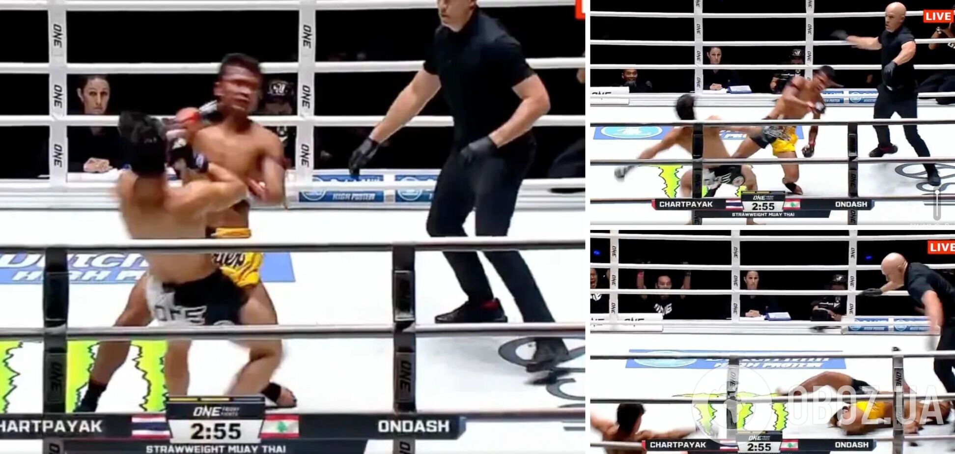 Уникальный одновременный нокдаун на турнире ONE Championship собрал 1 млн просмотров за сутки. Видео