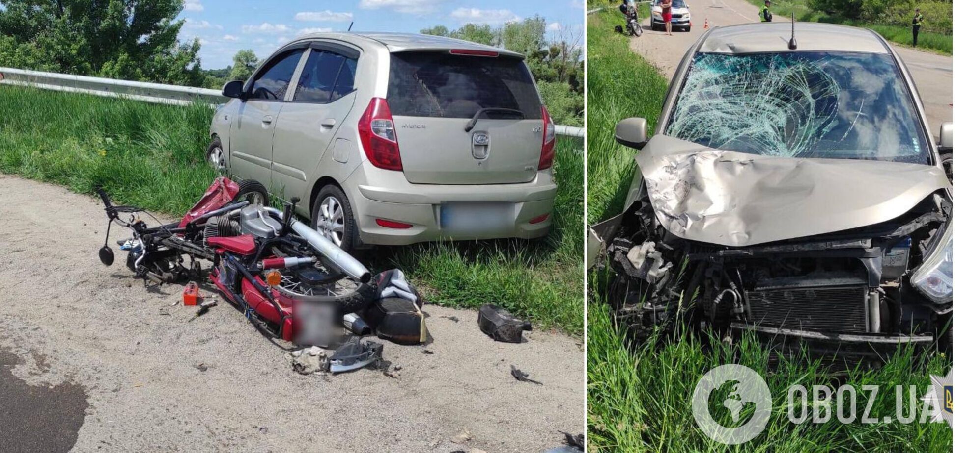 На Київщині мотоцикліст на зустрічній смузі протаранив легковик: є загиблий. Подробиці та фото