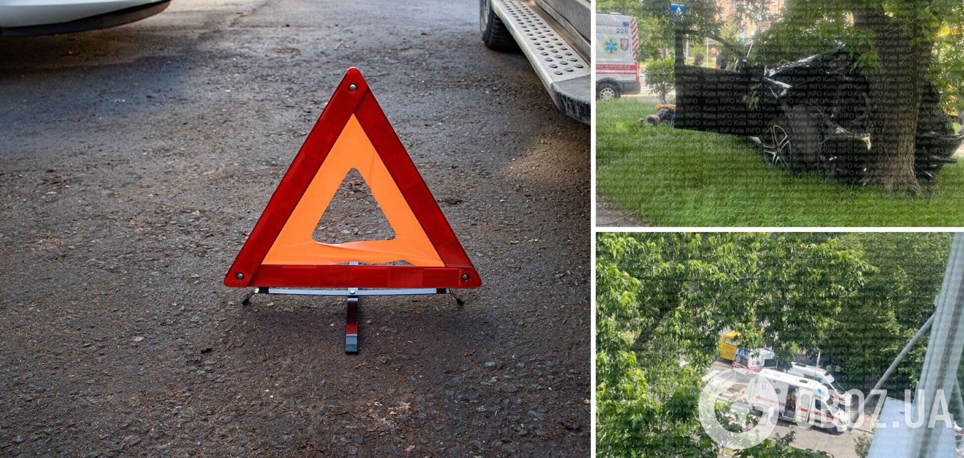 Попросила проїхатись: у Києві жінка-покупець авто переплутала педалі та протаранила дерево. Фото