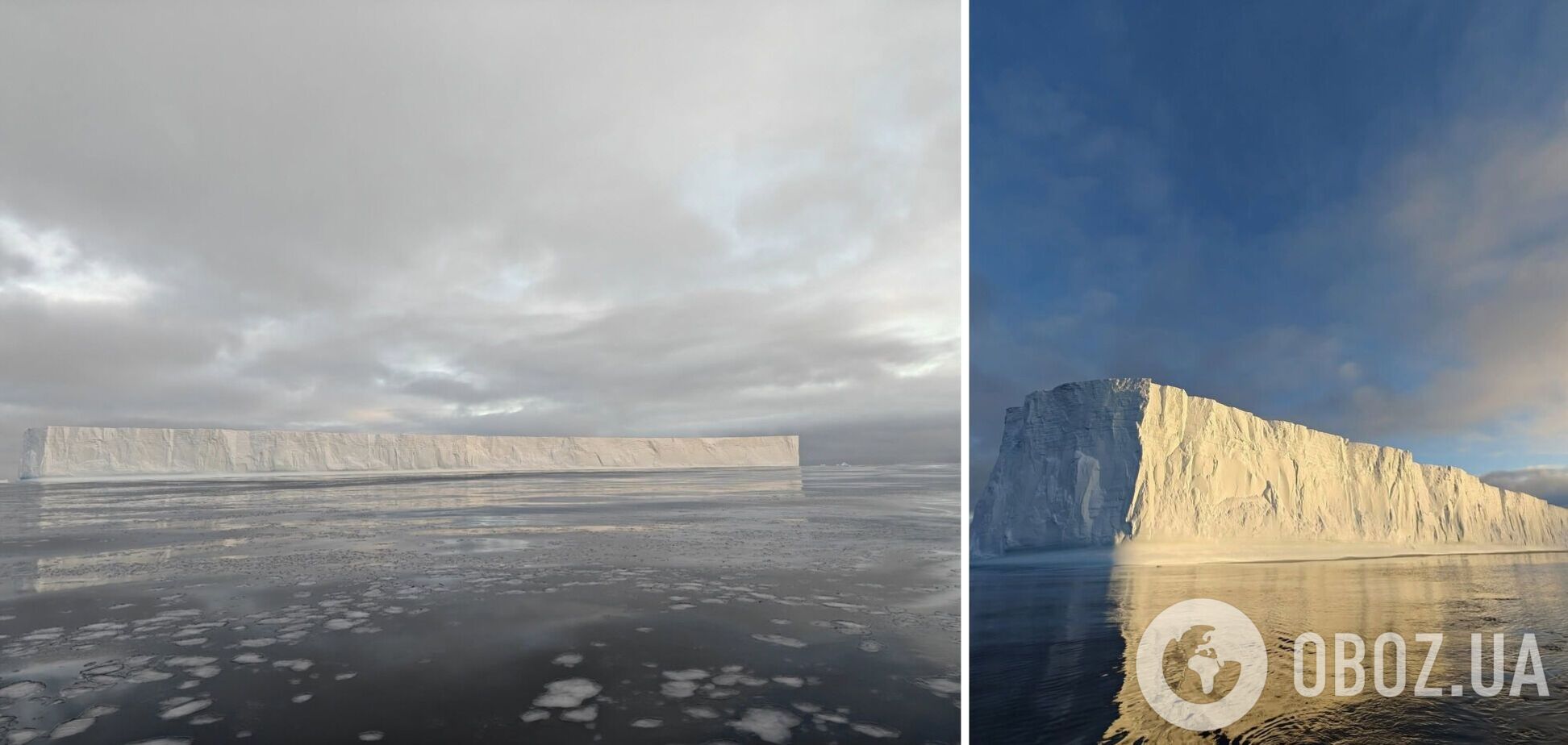 Вблизи украинской станции 'Академик Вернадский' в Антарктиде плавает айсберг длиной с Крещатик. Фото